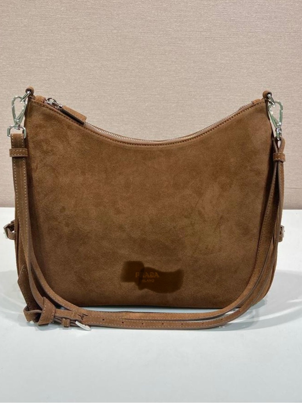Inspired by -Rada Tan Suede Fold Shoulder Bag master